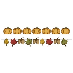 The Rustic Fall Streamer Set is made of cardstock and printed on one side. Features cutouts of leaves, acrons, and pumpkins. Comes with one string and 16 cards so you can make any streamer you want. Two-in-one streamer set. Contains one (1) per package.