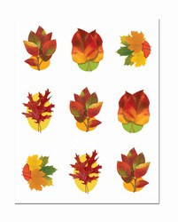 Clear-Sheet Autumn Leaf Stickers (3 sheets/pkg)