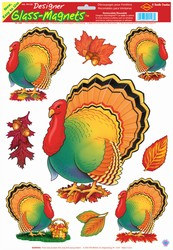 Thanksgiving Turkey Window Clings (9/sheet)