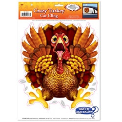 Crazy Turkey Car Cling