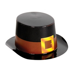 Mini Black Top Hat with Buckle Band