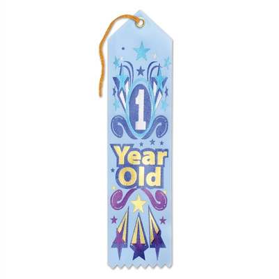 Blue 1 Year Old Award Ribbon