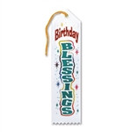 White Birthday Blessings Ribbon