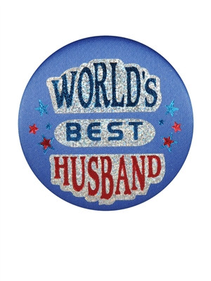 World's Best Husband Satin Button