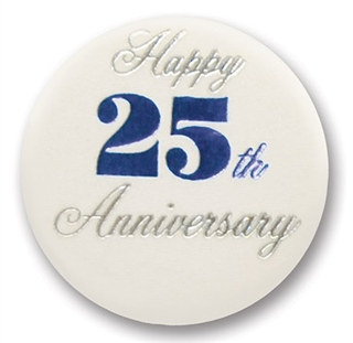 Happy 25th Anniversary Satin Button