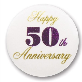 Happy 50th Anniversary Satin Button