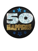 50 Happens Satin Button