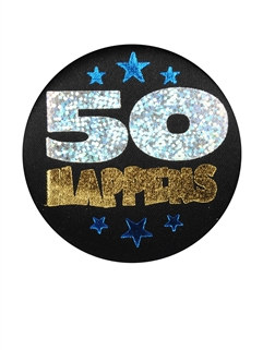 50 Happens Satin Button