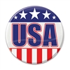 Show your American pride for everyone to see.  Whether you pin it to your jacket, hat or backpack everyone will know you're a patriot!  Pin is 2 inches in diameter and uses a standard safety pin clasp.  Sold 1 per package.