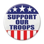 Show world that you support our troop, wear this "Support Our Troops" Button proudly. 
These patriotic pins are a fun and colorful way to show your appreciation for all they do.
Pins measure 2 inches in diameter and come 1 per package.