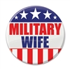 Let the world know how proud you are of your spouse with these great "Military Wife" Buttons! 
These patriotic pins are a fun and colorful way to show your appreciation for all they do.
Pins measure 2 inches in diameter and come 1 per package.