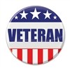Let the world know how proud you are of your service to our country, wear this "Veteran" Button with prdides! 
These patriotic pins are a fun and colorful way to let others know you've done your duty.
Pins measure 2 inches in diameter.
