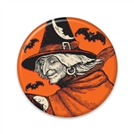 Vintage Halloween Classic Witch Button