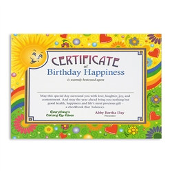 Birthday Happiness Award Certificates
