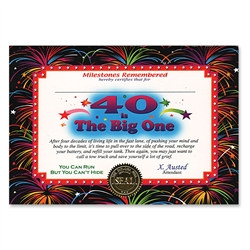 40 Is The Big One Award Certificates