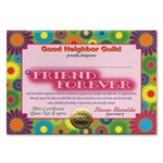 Friend Forever Award Certificates