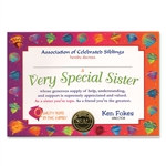 Very Special Sister Award Certificates