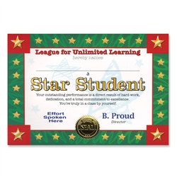 Star Student Award Certificates