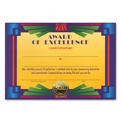 Award Of Excellence Award Certificates