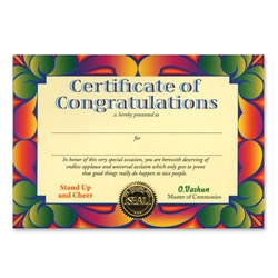 Certificate Of Congratulations Award Certificates