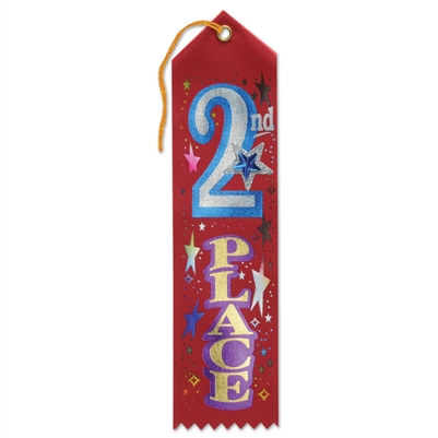 Red 2nd Place Jeweled Ribbon