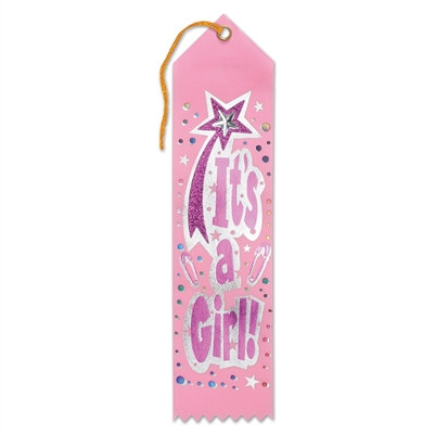 It's A Girl Jeweled Ribbon - Give the mom-to-be a unique gift at her baby's shower that will keep memories fresh for a lifetime.