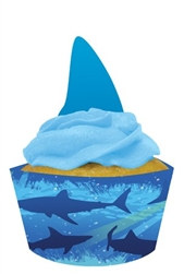 Shark Cupcake Wrapper and Picks (12/pkg)