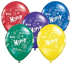 Happy Birthday Swirl Latex Balloon