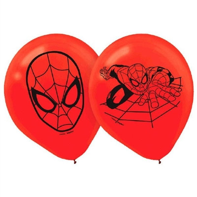 Spider-Man Printed Latex Balloons (6/pkg)