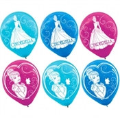 Cinderella Latex Balloons (6/pkg)