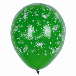 Happy St. Patrick's Day Latex Balloons (12/pkg)