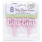 It's A Girl Cake Pick (8/pkg)