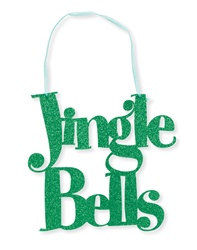 Jingle Bells Hanging Glitter Sign
