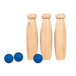 The Milk Bottle Toss Game will add a touch of nostalgia to your next circus or carnival themed party. Stack the wooden bottles and have players toss the balls and attempt to knock down the bottles. Game includes 3 wooden bottles and 3 balls.