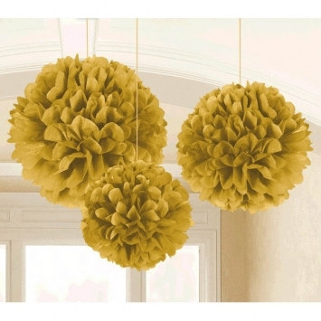 Gold Fluffy Tissue Decoration