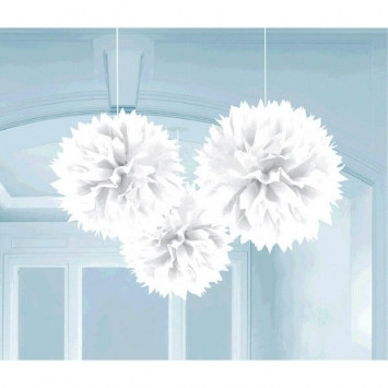 Frosty White Fluffy Tissue Decoration