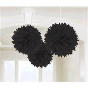 Jet Black Fluffy Tissue Decoration