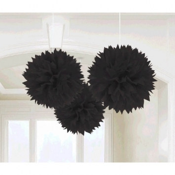 Jet Black Fluffy Tissue Decoration