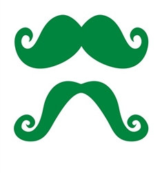 Green Mustaches (6/pkg)