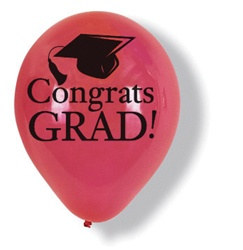 Red Congrats Grad Latex Balloons