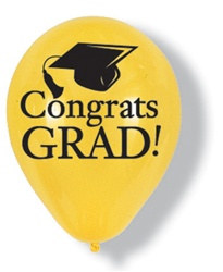 Yellow Congrats Grad Latex Balloons
