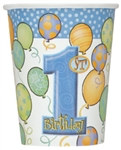 Blue 1st Birthday Hot/Cold Cups (8/pkg)