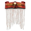 Decorate your Halloween party entrance with the Creepy Carnival Door Curtain. Printed on heavy card board stock, a scary clown face is centered between the phrase "Creep Carnevil". Blood spattered streamers hang down to give a macabre appearance.