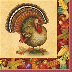 Festive Turkey Luncheon Napkins (16/pkg)