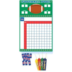 Football Pool Game with Ribbons is the perfect game day party accessory. Playing instructions are included, along with award ribbons and scorecard. Accommodates 2 to 100 players! Keep your guests on the edge of their seats until the very end of the game!