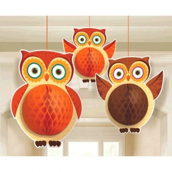 Honeycomb Owl Decorations