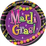 Mardi Gras Beads Dessert Plates (8/pkg)