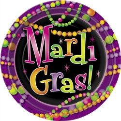 Mardi Gras Beads Lunch Plates (8/pkg)