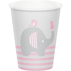 The Little Peanut Pink Hot/Cold Cups will serve your baby shower guests in style. Printed with an adorable design featuring a baby elephant against a color scheme of grey, pink and white. Eight 9-ounce cups per package.