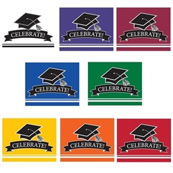 These colorful graduation invitations come in several different colors to co-ordinate with the graduate's school colors. 25 invitations with color matching envelopes are included in each package. Invitations measure 4 x 6.